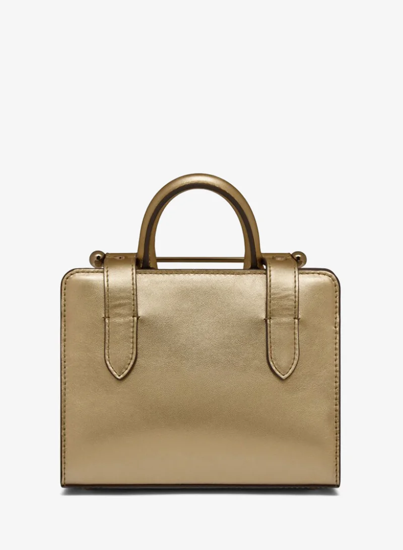 Strathberry  Nano Tote Foil Gold Leather bag for Women | Best Price UAE